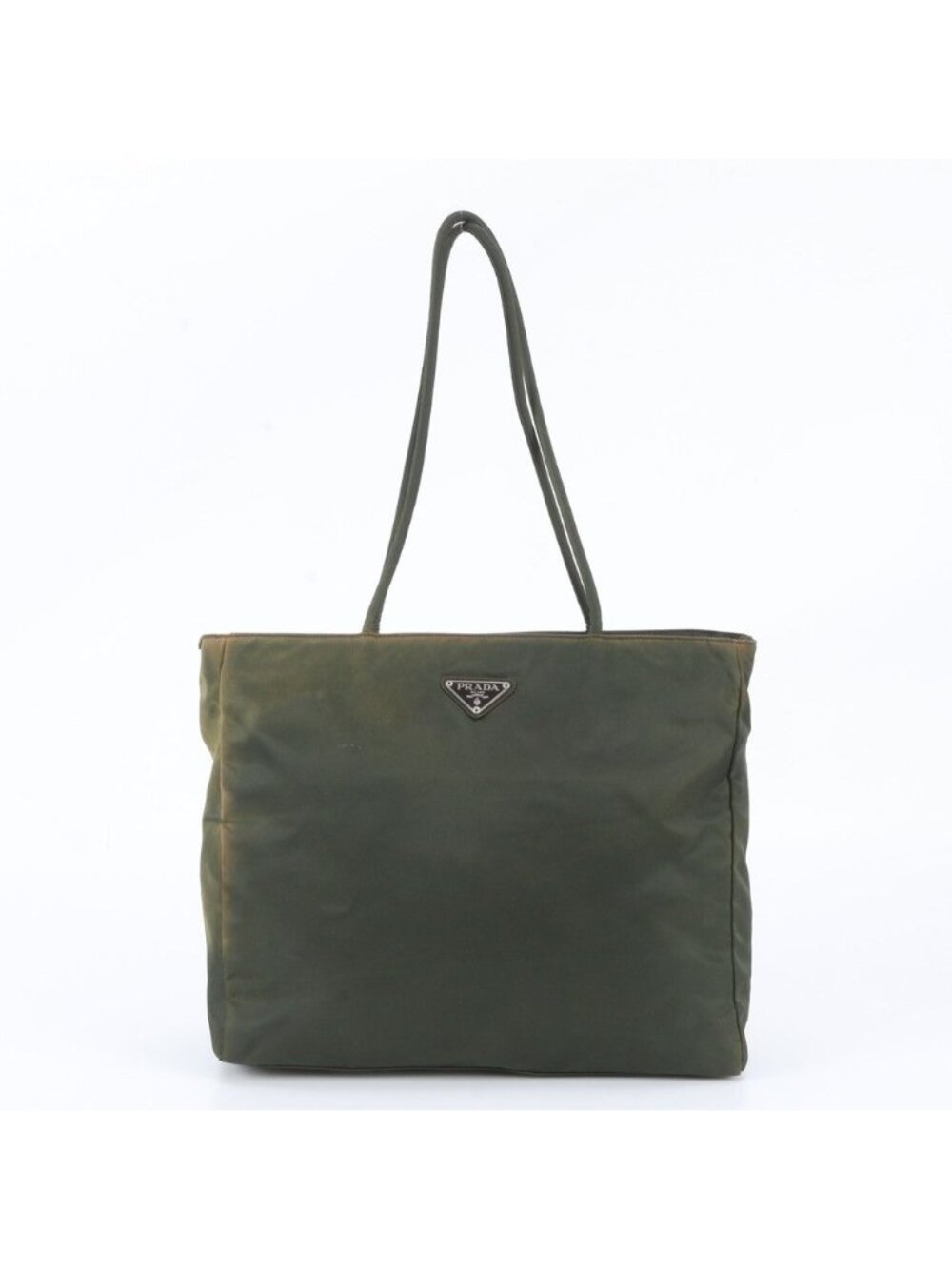 Prada White Tag Tessuto Nylon Triangle Logo Tote Shoulder